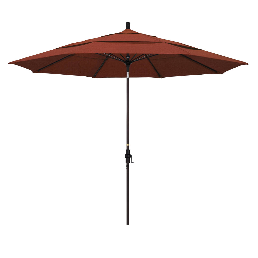 11' Fiberglass Market Umbrella with Double Wind Vent Terracota Bronze Olefin M911
