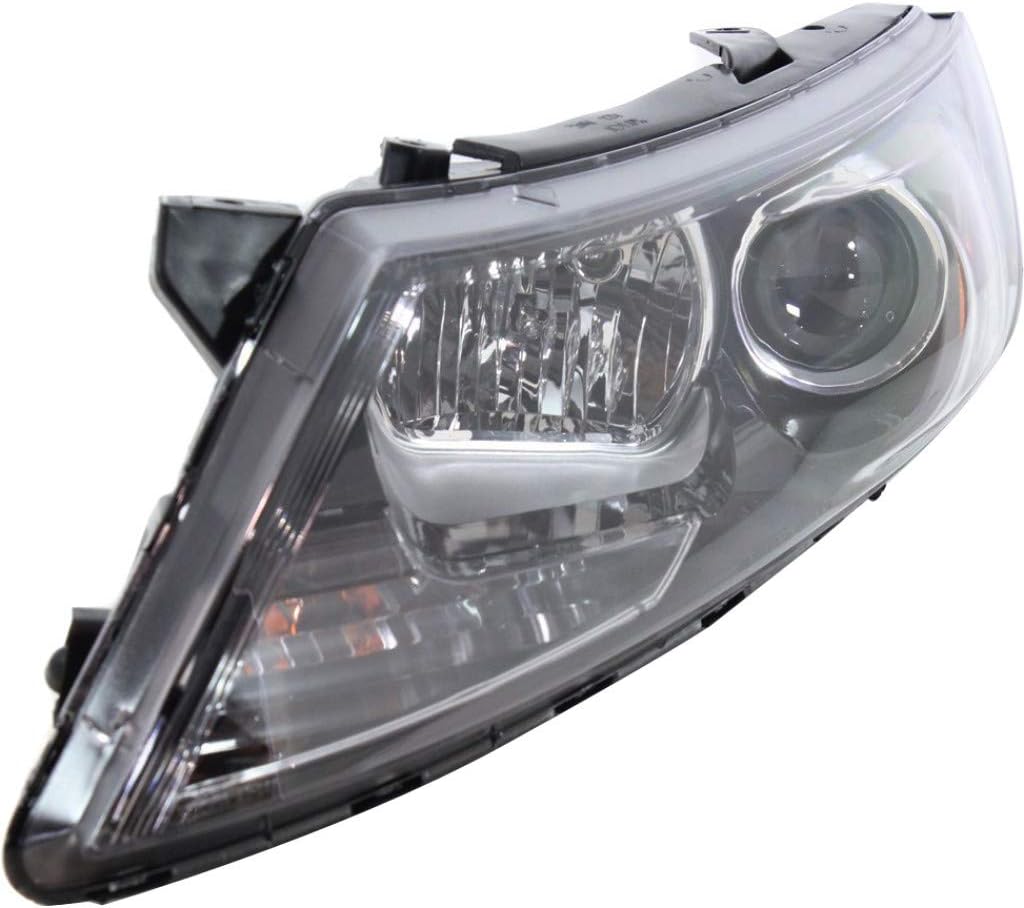 Halogen Headlight for 2011-2014 KIA Optima, Driver and Passenger Side, Unpainted, Bulbs Included F818756