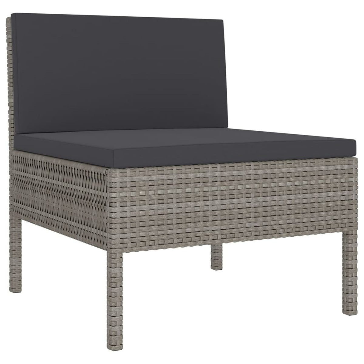 6 Piece Gray Poly Rattan Outdoor Sectional Sofa Set with Coffee Table N8697