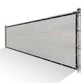 Grey Privacy Fence Screen HDPE Mesh Windscreen with Reinforced Grommets M8857