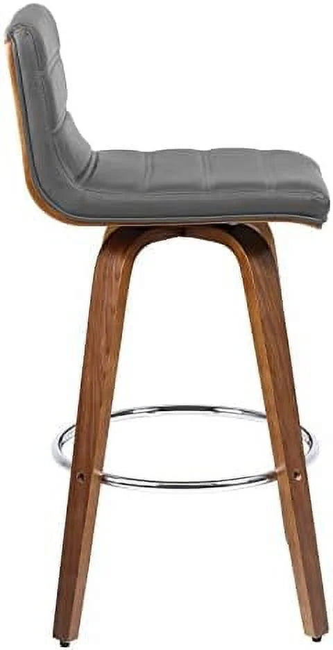 Black PU Leather Swivel Counter Height Stool with Back B3467