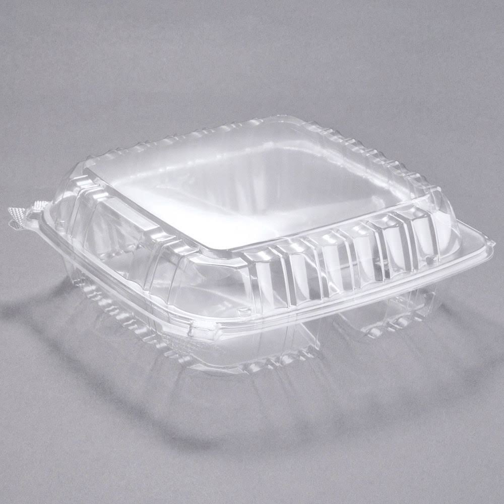 200 ct Clear 3 Compartment Hinged Container E635