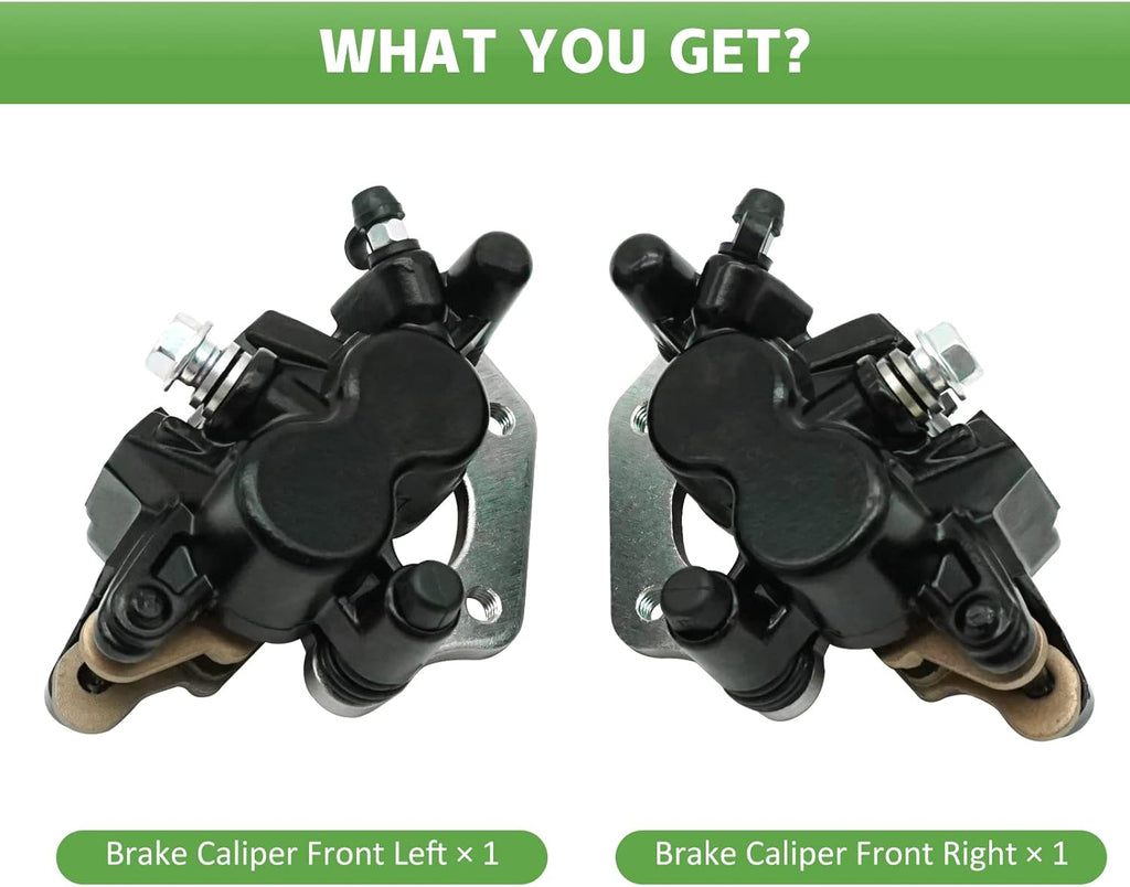 Front Left Right Brake Calipers & Pads Pack of 2 for Kawasaki KFX700 Brute Force 650 Prairie 650 700 KVF650 KVF700 F901