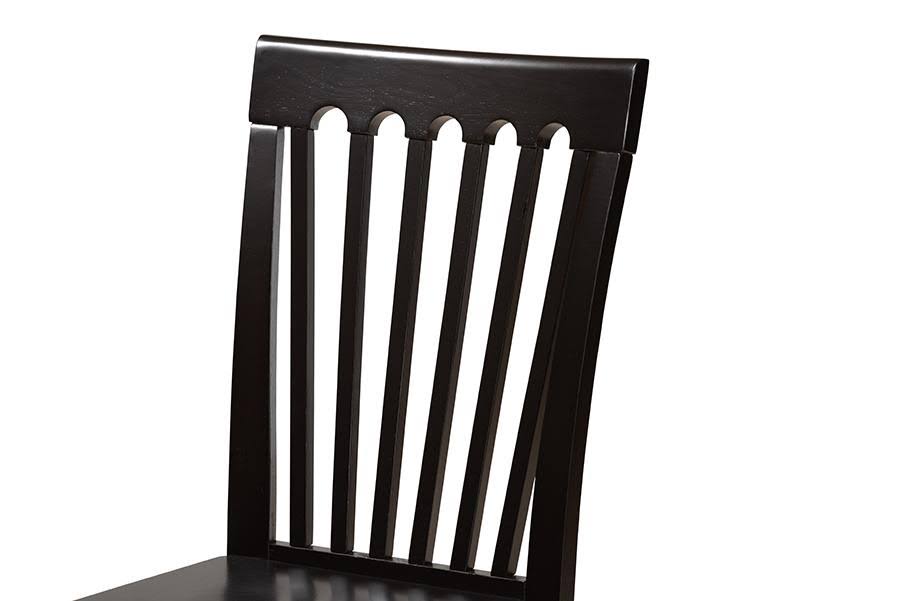 5-Piece Dark Brown Wood Dining Set Y597