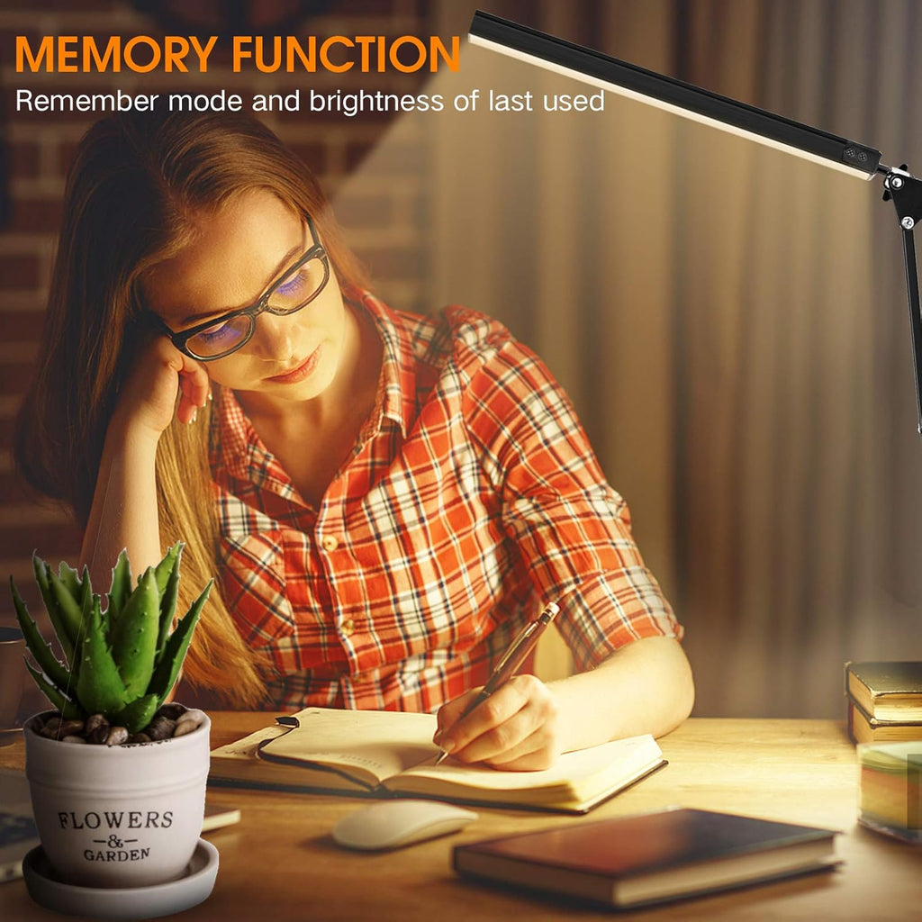 LED Desk Lamp with Clamp, 3 Modes, 30 Brightness Dimmable C3220