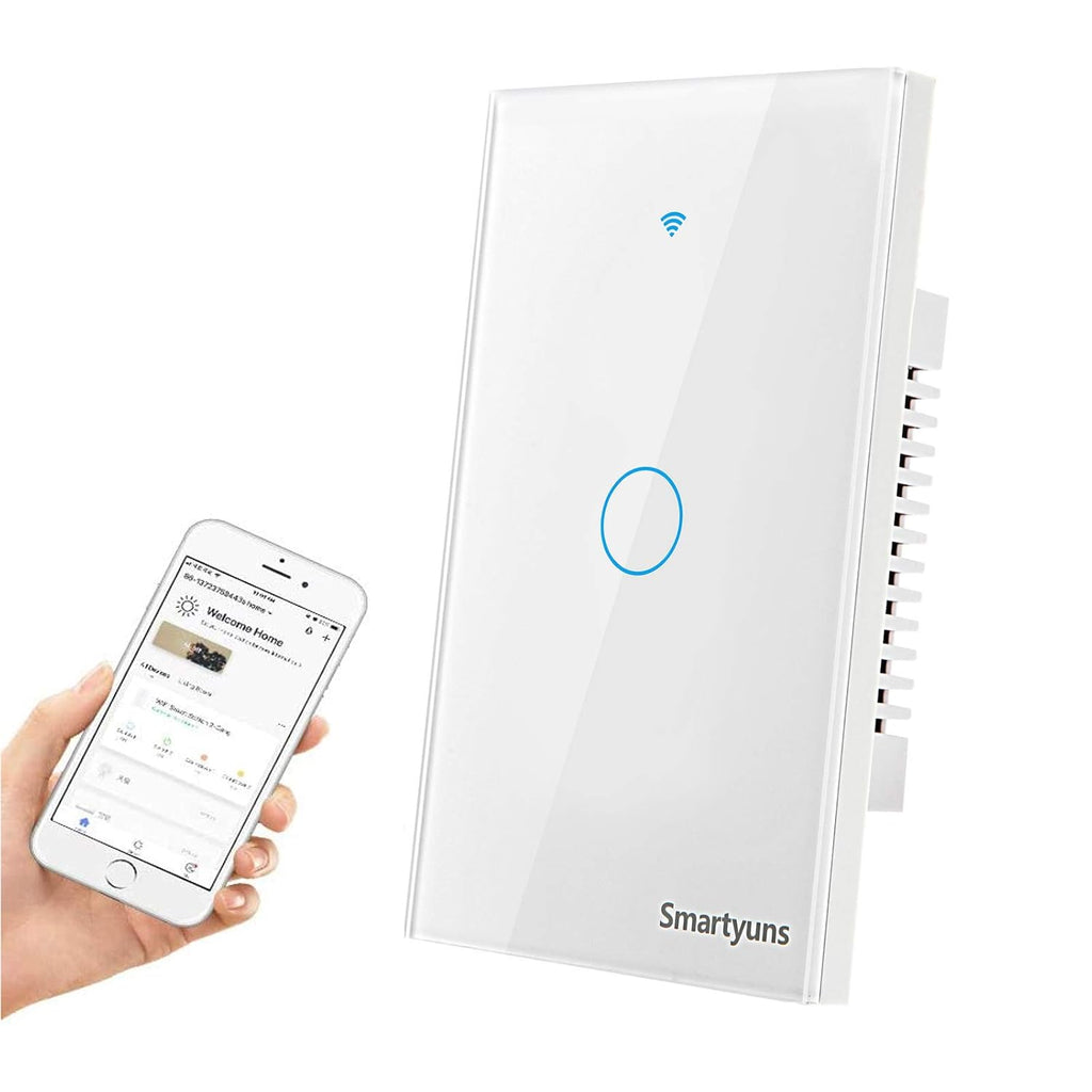 Black WiFi Tempered Glass Touch Light Switch, 1 Gang, Pack of 2 C554