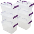 10 L Clear Plastic Latching Storage Box, 6 Packs B318003