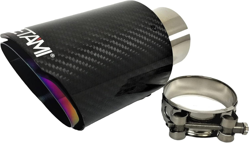 Carbon Fiber Exhaust Muffler Tip Clamp-on 2.25 to 3.5 inch Purple B97832