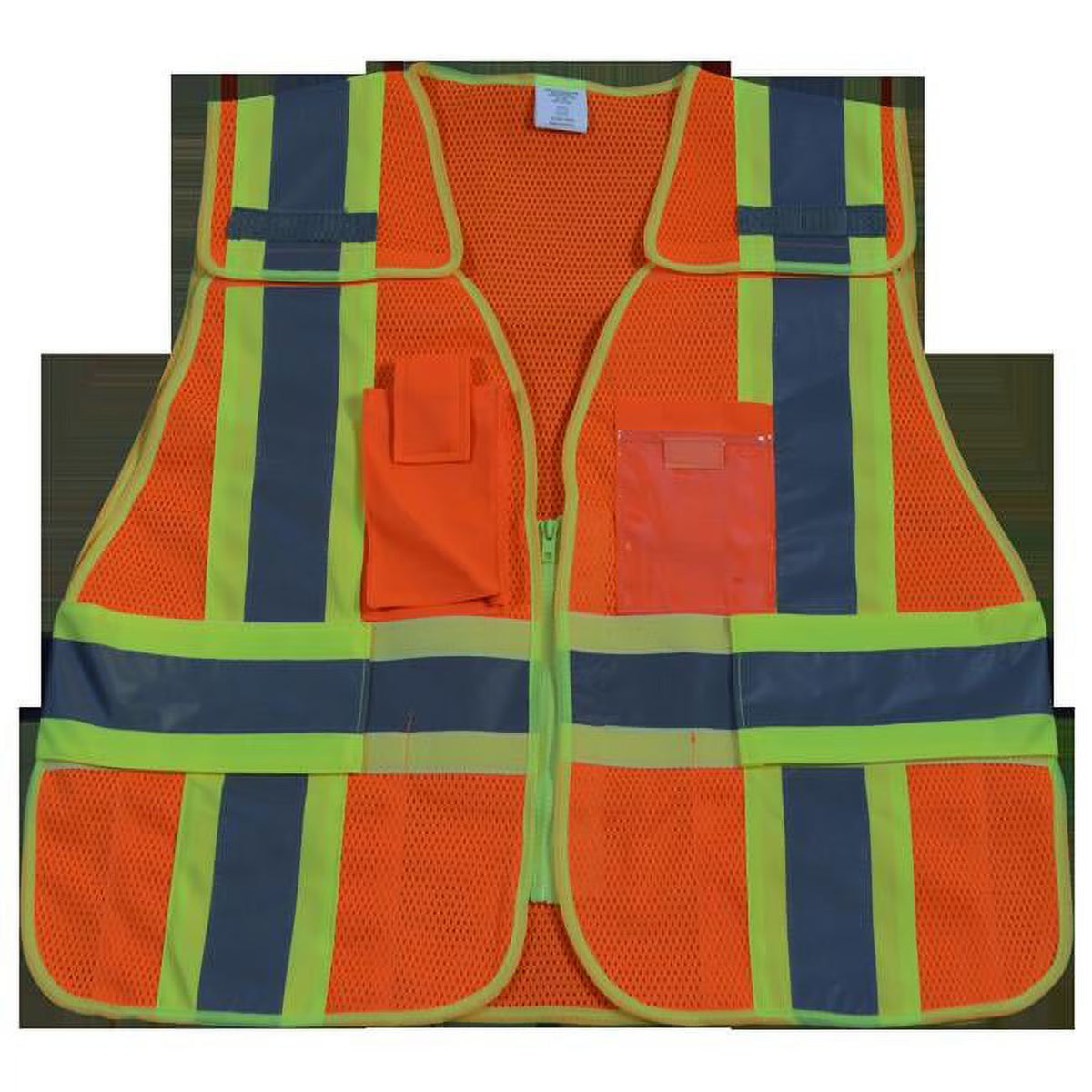 Class 2 Orange Mesh Safety Vest with 5 Pockets Y983