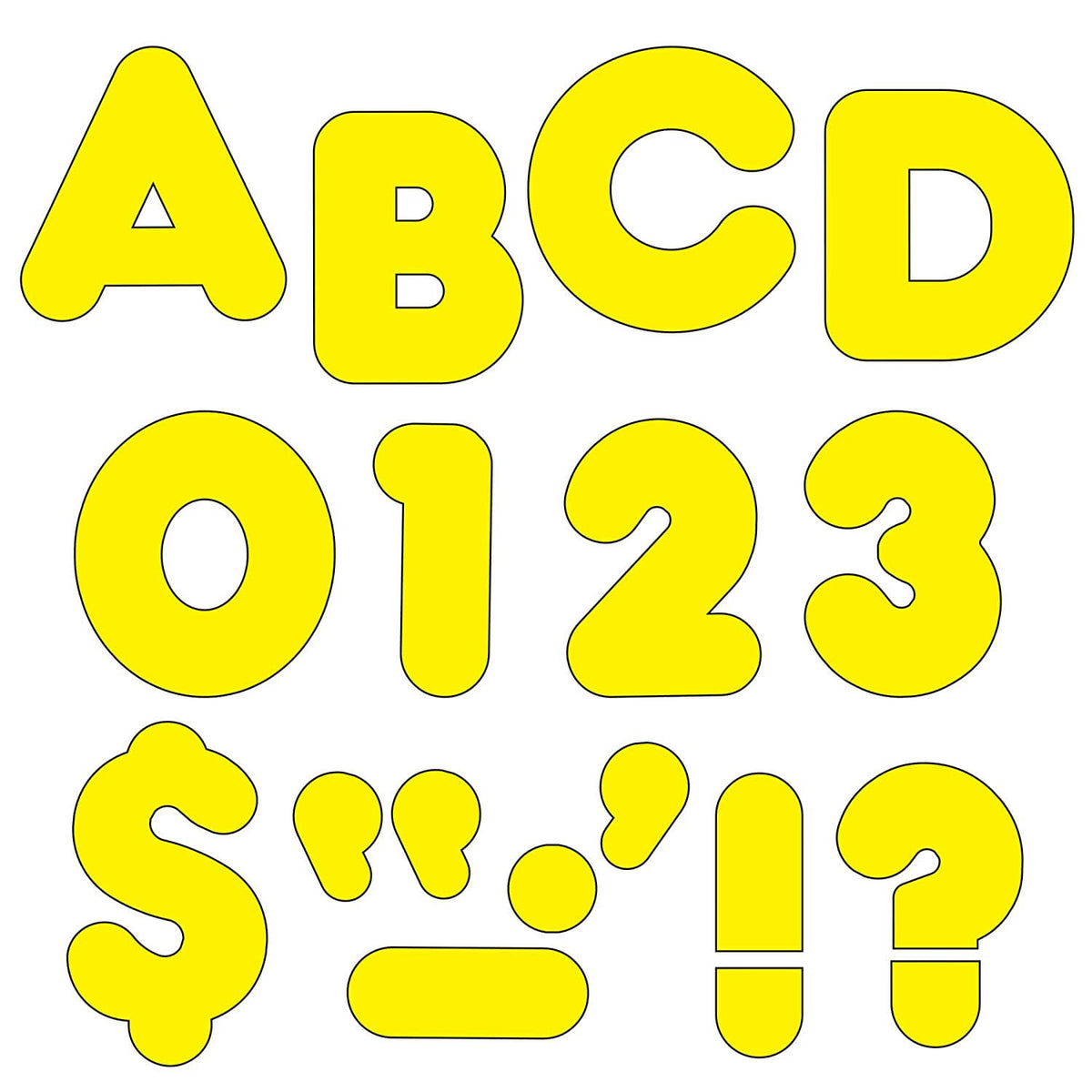 Yellow 2x22 Casual Uppercase Ready Letters, 6 Packs I4272