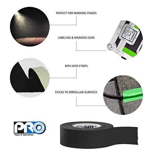 Black Gaffers Tape 1x22 x 55 Yard Roll (Pack of 48) X24455