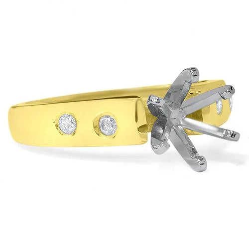 14K Cathedral Engagement Ring Setting F546