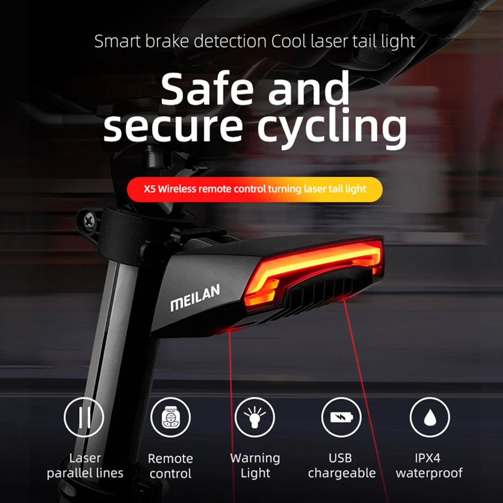 Wireless Bike Tail Light with LED Turn Signal D172
