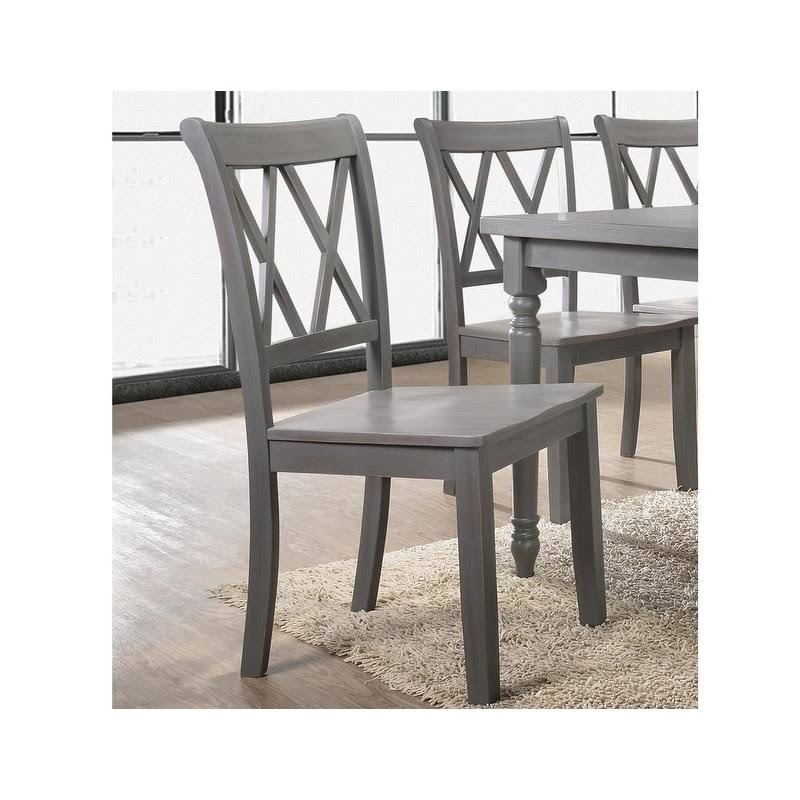 Grey Farmhouse Dining Side Chairs, Set of 2 J3715