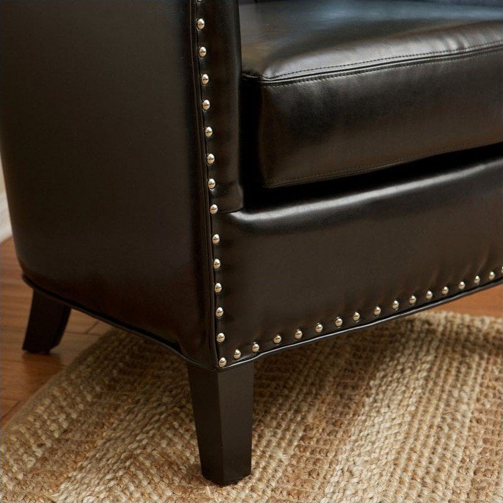 Black Leather Club Chair J536
