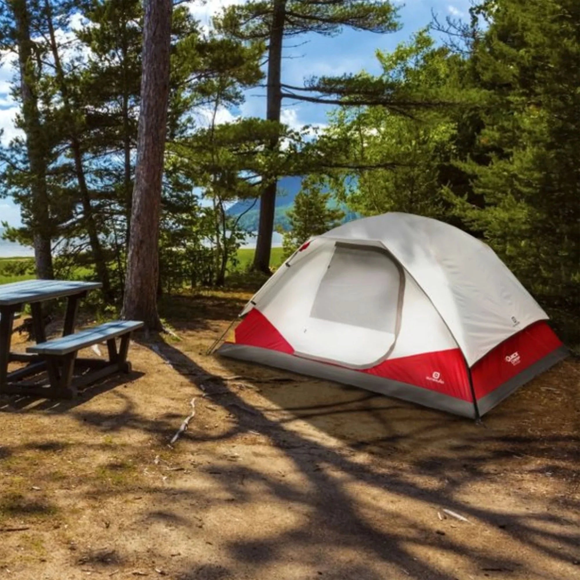 Red & White 3 Season Dome Tent with Carry Bag K3101