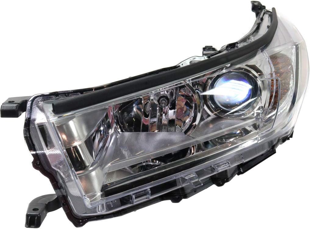 Smoked Chrome Accent Headlight with Bulbs for Toyota Highlander M535488