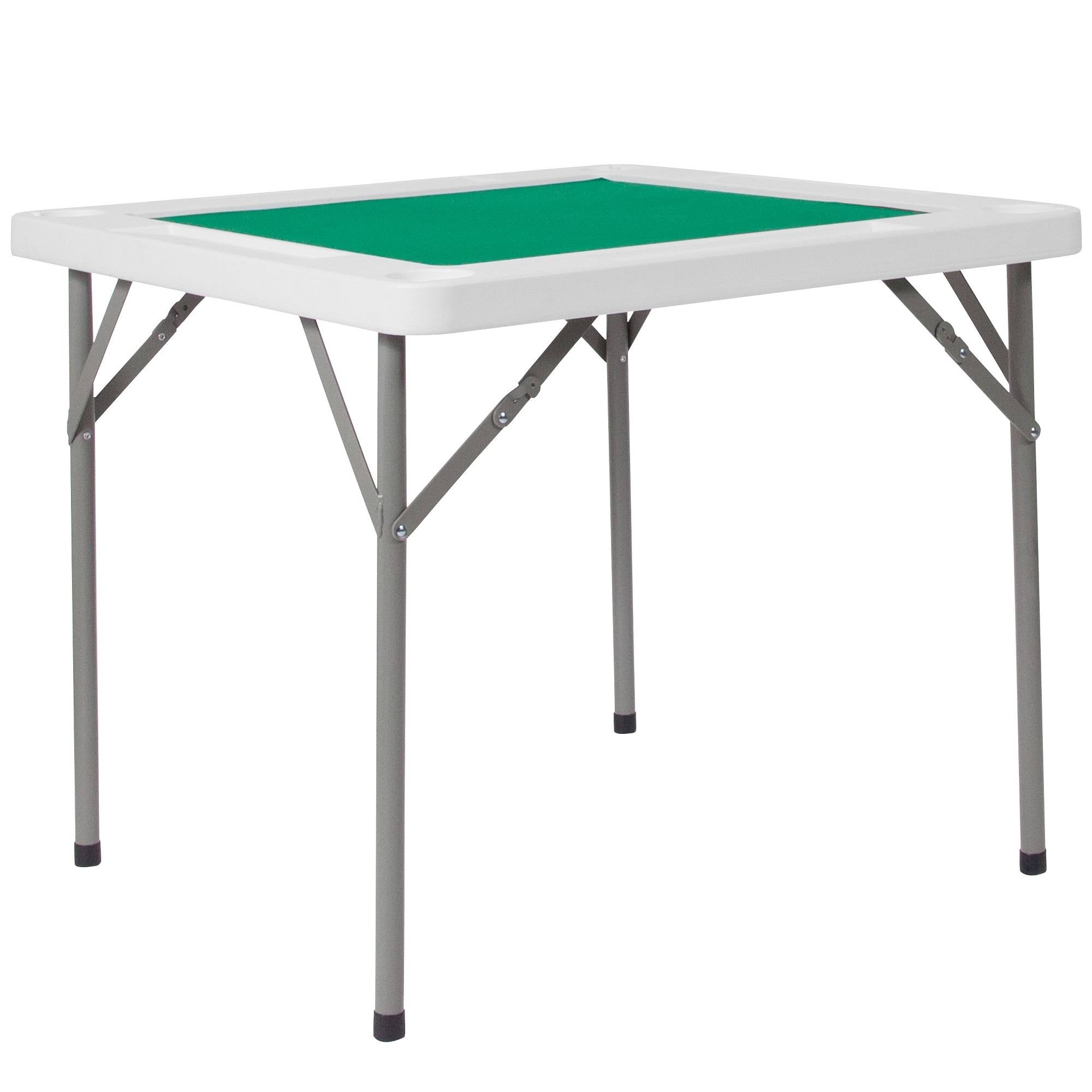 34.5x22 Square 4-Player Folding Card Game Table with Green Felt C120017