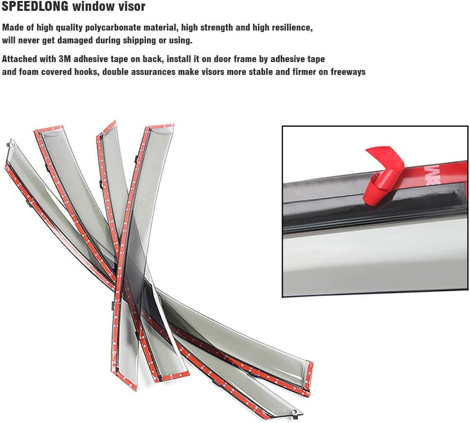 Car Window Visor Vent Shade Deflector Sun/Rain Guards N573