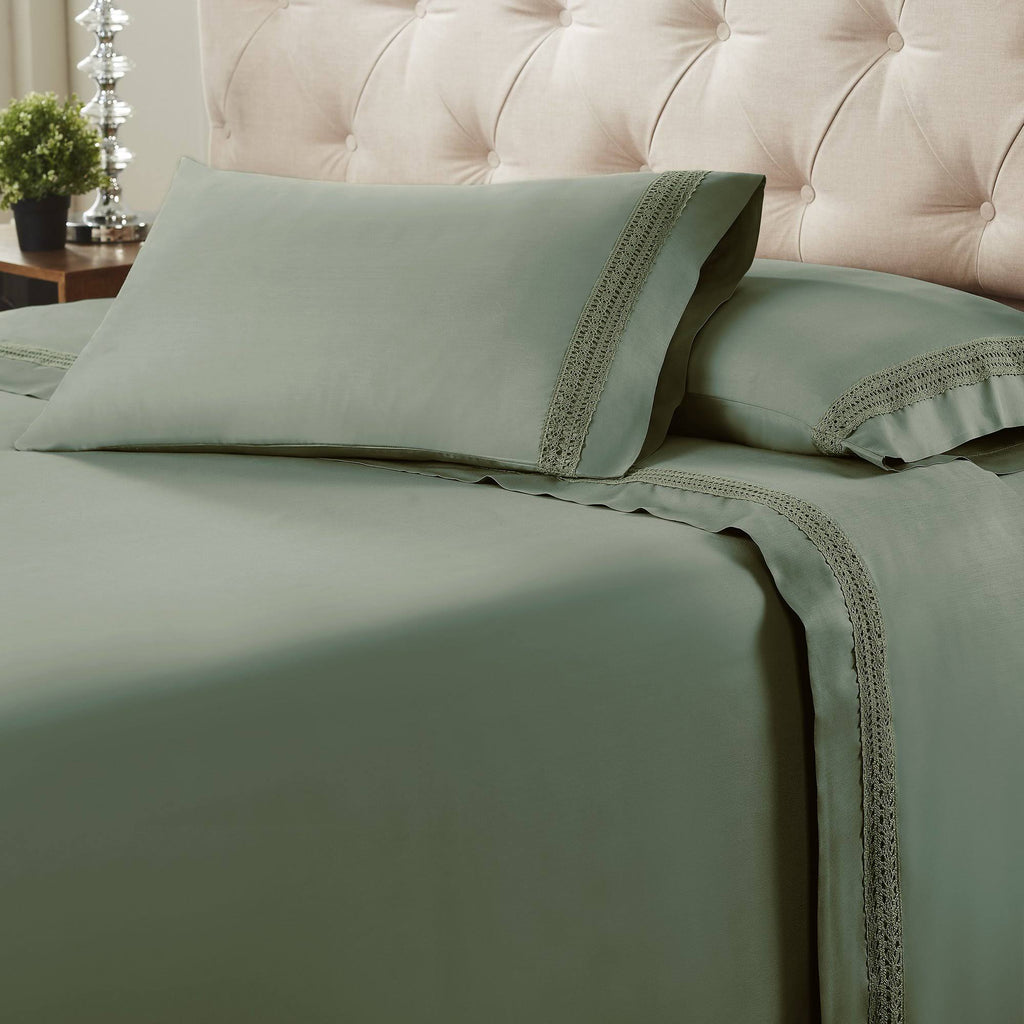 Green 4 Piece California King Size Sheet Set U291