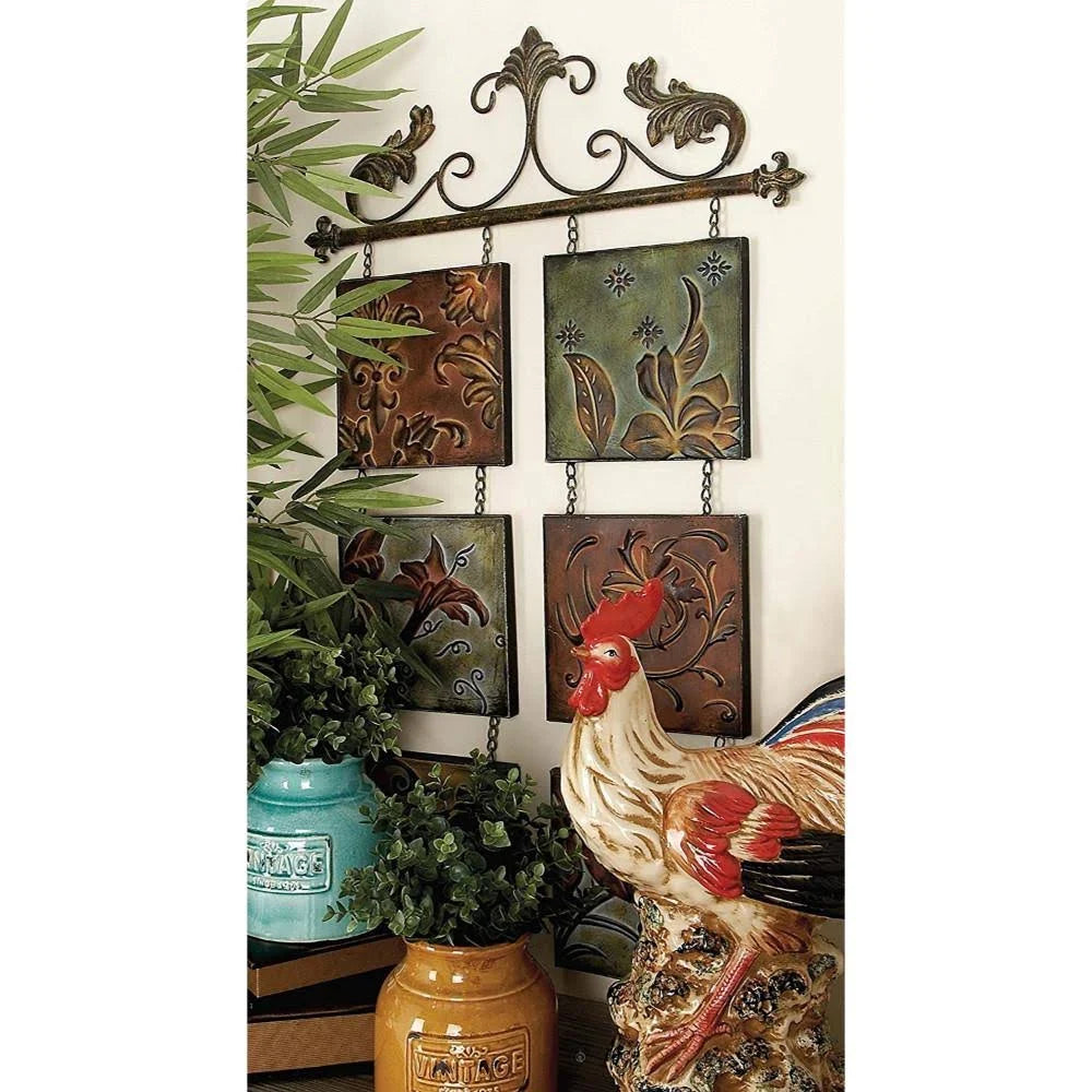 Metal Wall Decor Botanical Scroll O137