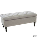 Grey Faux Suede Storage Ottoman L167