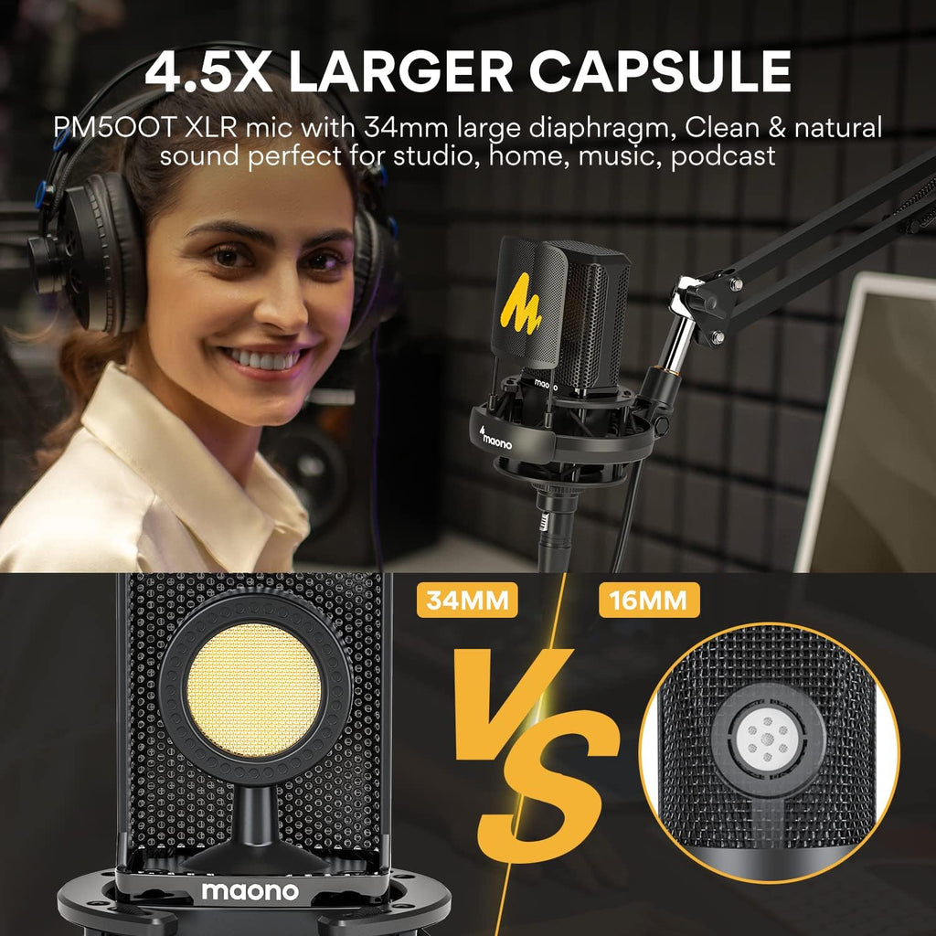 XLR Condenser Microphone with 34mm Large Diaphragm Cardioid Studio Mic C752006
