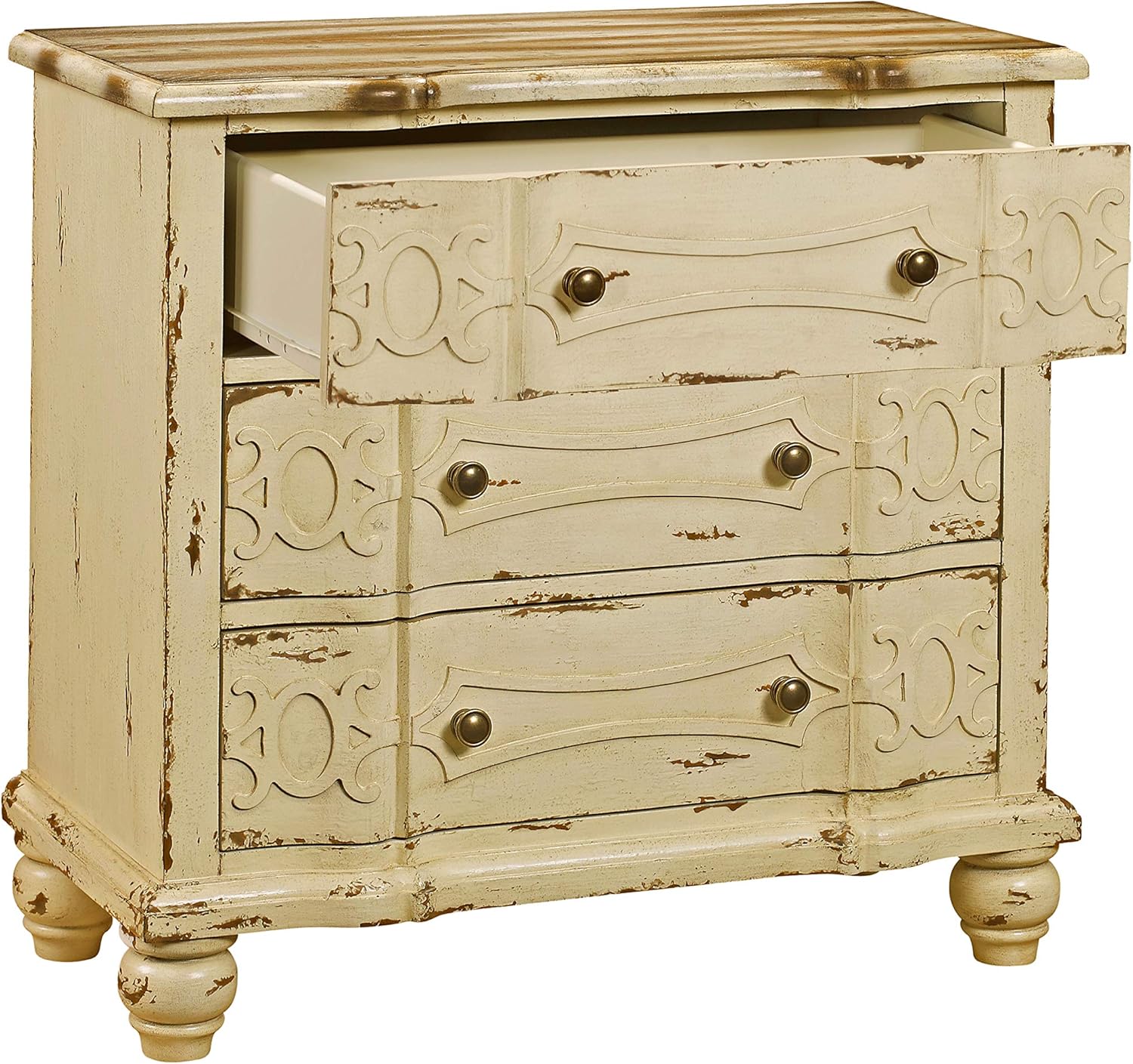 Cream Ornate Drawer Chest Storage Cabinet I532859