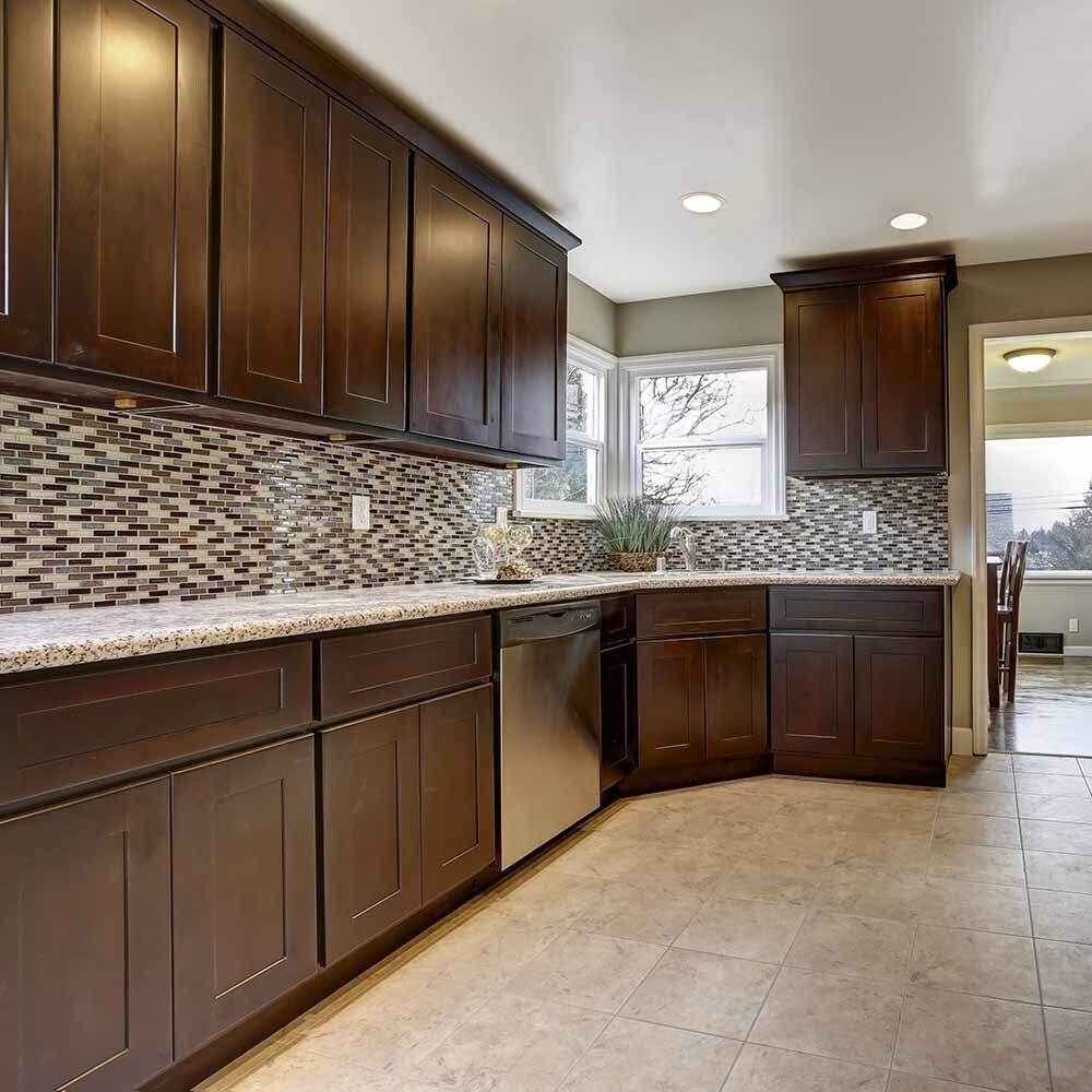 Espresso Double Door Kitchen Cabinet W38719