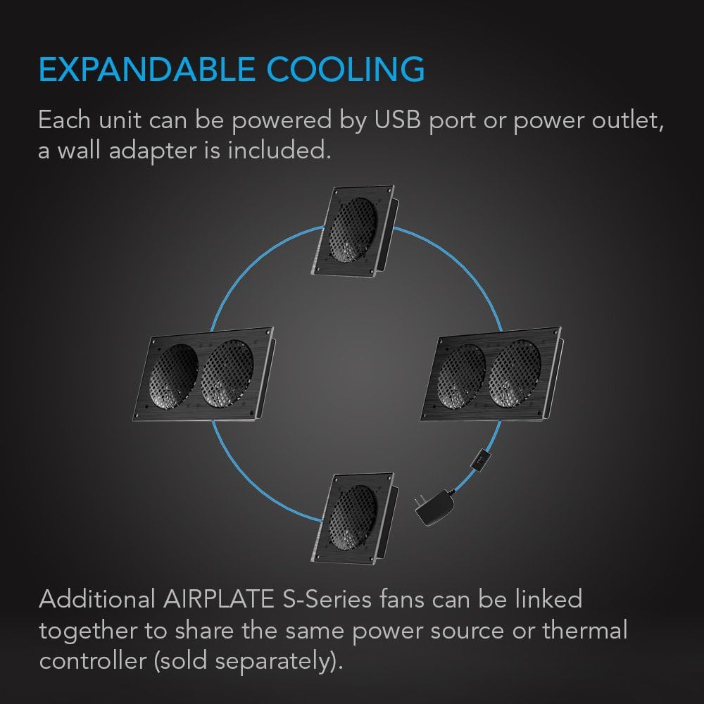 Quiet Cooling Fan System 4 with Speed Control, Pack of 2 M8008