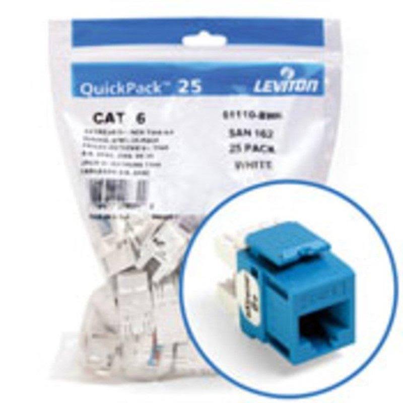 Cat 6 QuickPort Connector, Blue, 25-Pack O214698