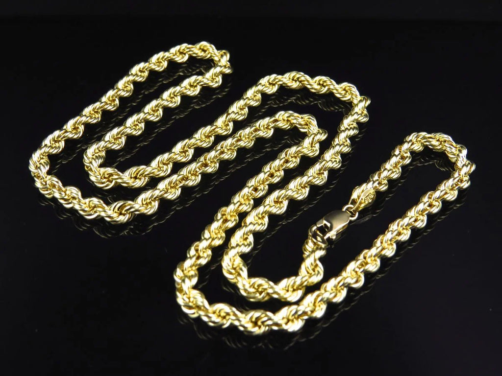 10K Yellow Gold Hollow Rope Chain 4.5MM P3342