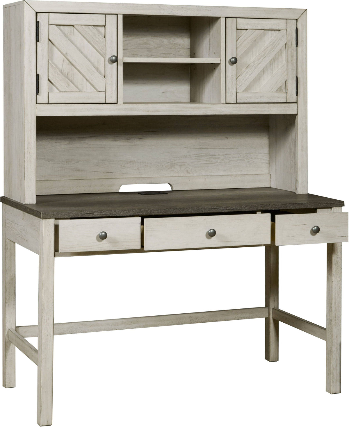 Beige 2 Door Desk Hutch Q241411