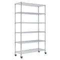 Heavy Duty 6-Shelf Metal Storage Rack with Casters D5405