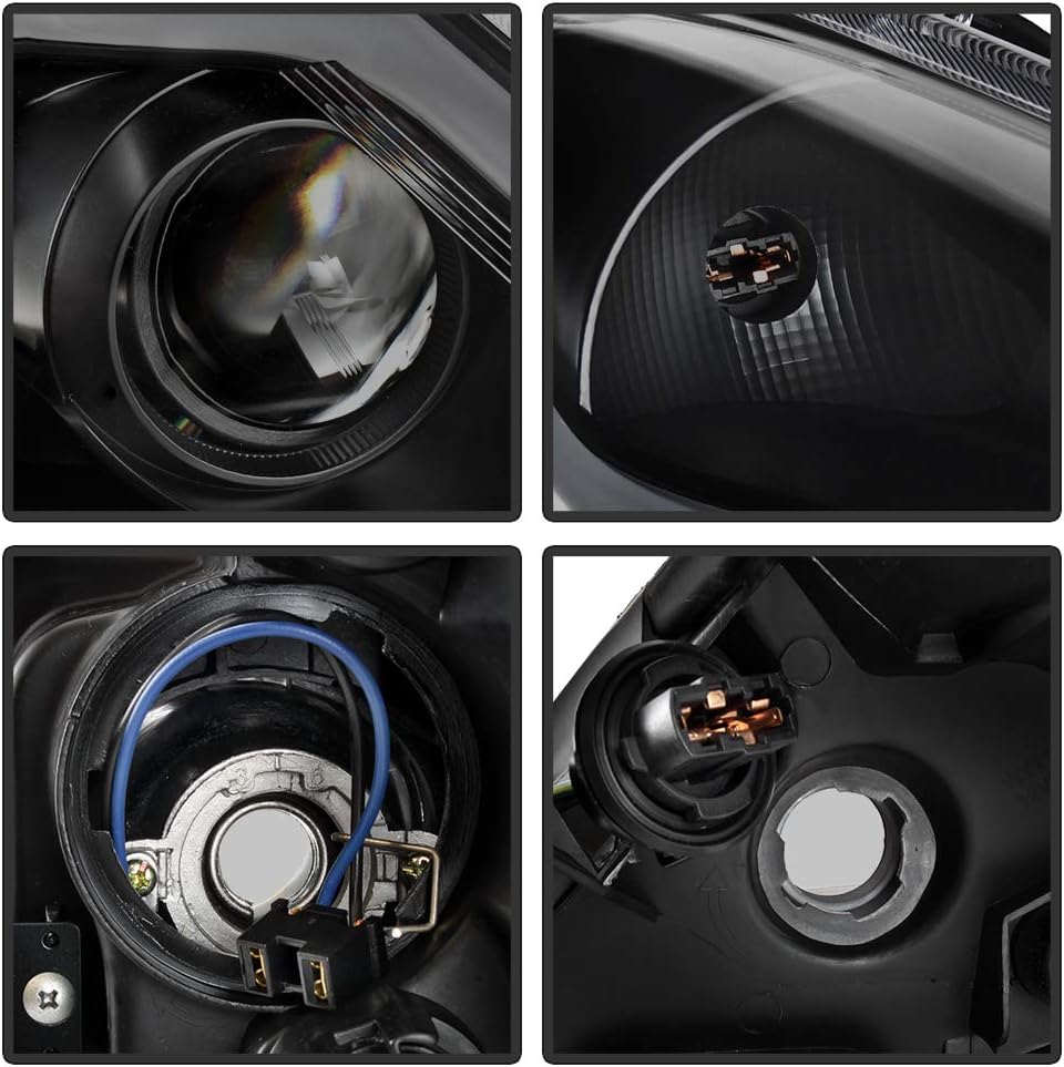 Black Smoke LED Tube Sequential Signal DRL Headlights V5075