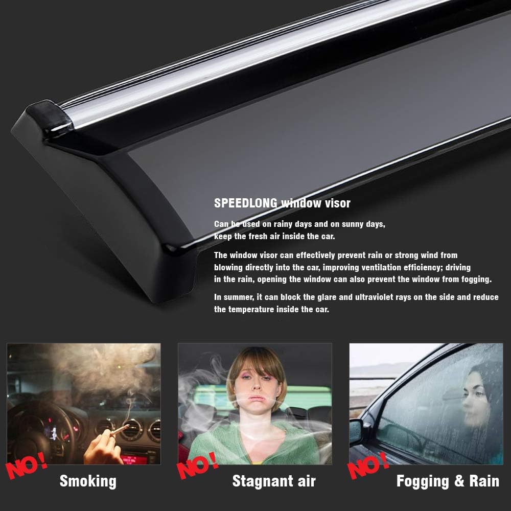 Car Window Visor Vent Shade Deflector Sun/Rain Guards N573