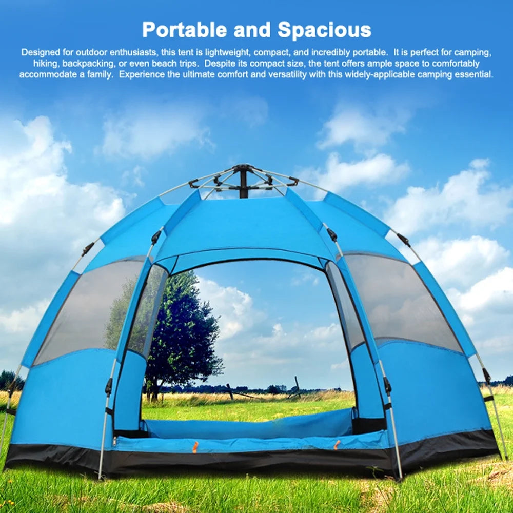 Camping Tent Quick Open Double Layer Rainproof V2077