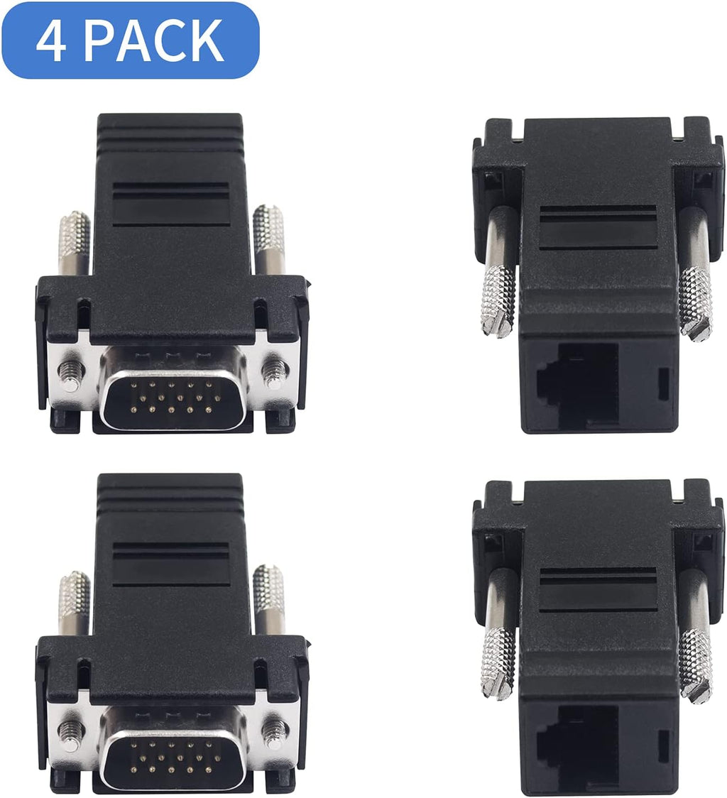 VGA Extender Over Ethernet Adapter, 4pcs VGA to RJ45 Adapter P13573