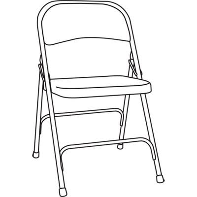 Steel Folding Chair, Graphite, 4/carton V414