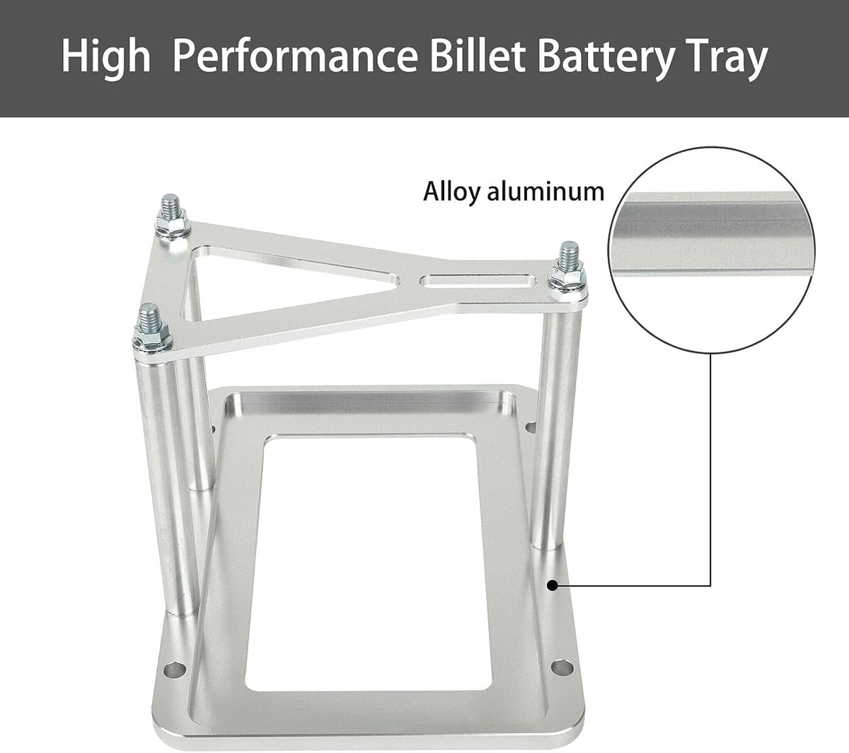 Aluminum Billet Battery Tray Hold Down Trunk Relocation Box R6267