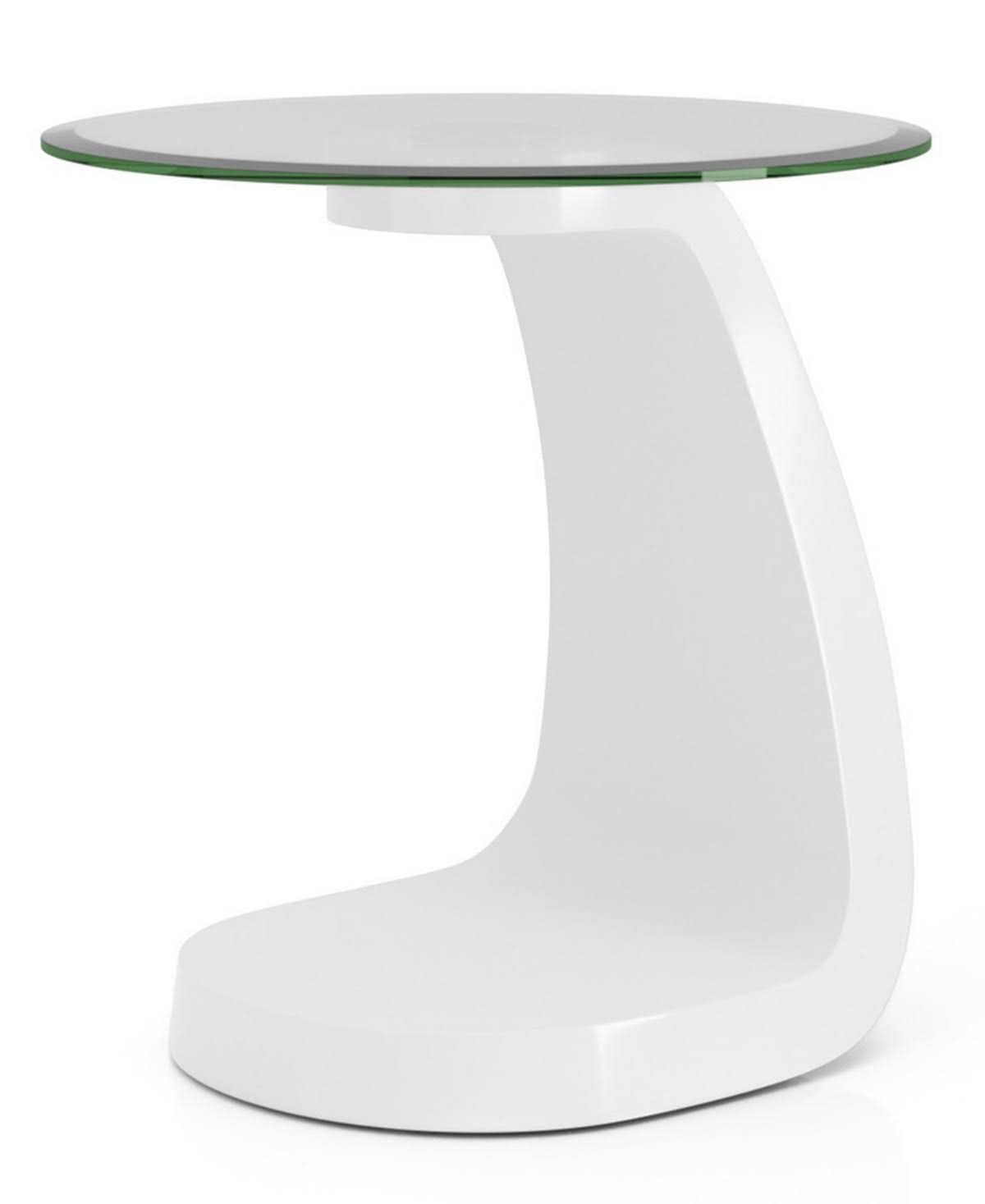 White Glass Top End Table N655