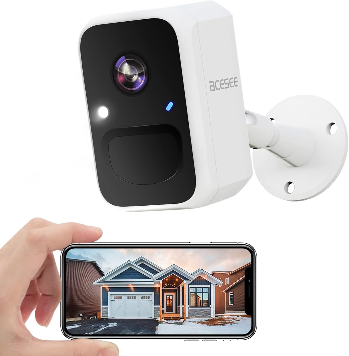Wireless Outdoor Security Camera, Battery Powered WiFi, Color Night Vision, Motion Detection, 2-Way Talk M153