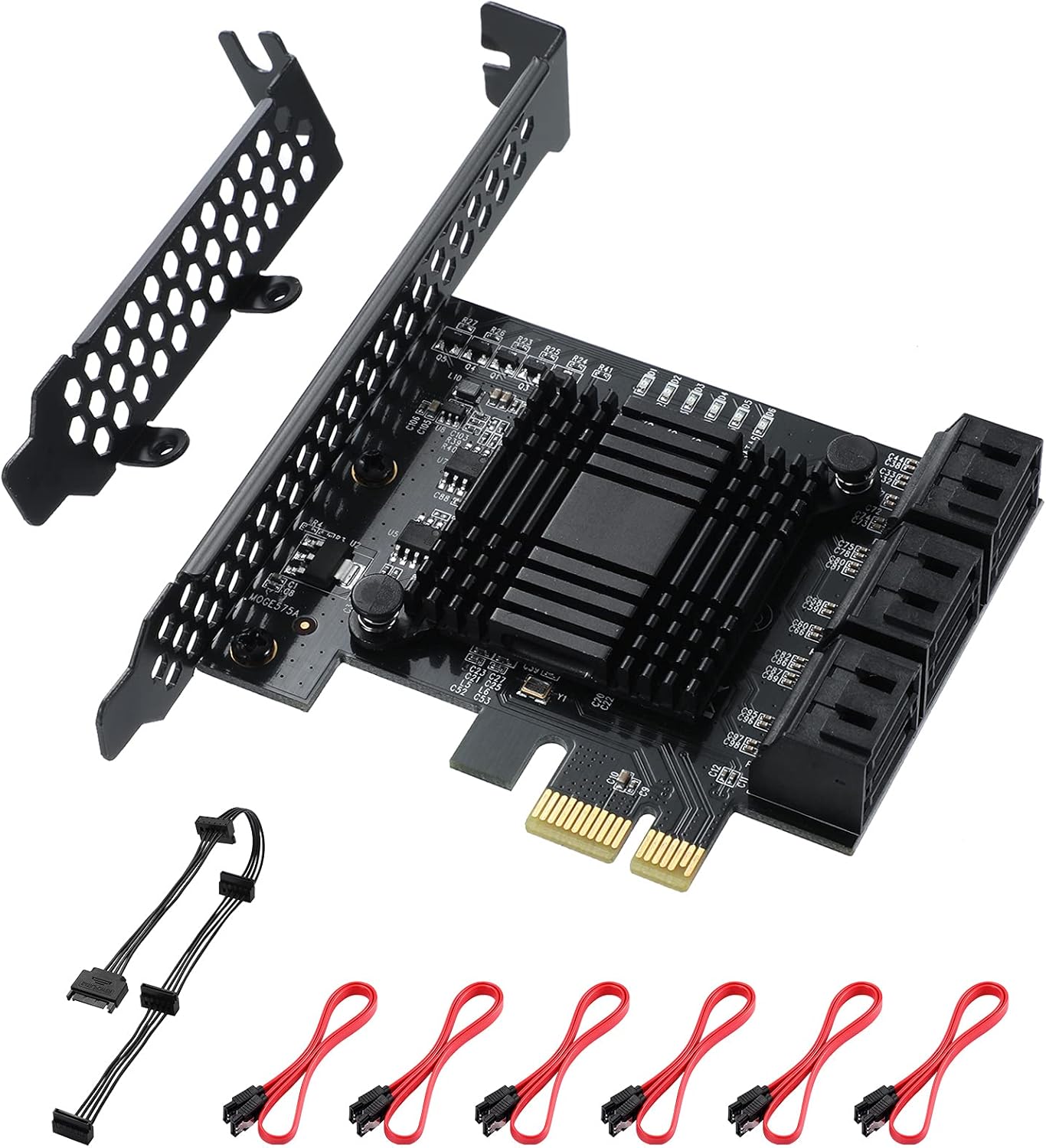 16 Port 4X SATA PCIe Expansion Card with 16 SATA Cables and Bracket B8704