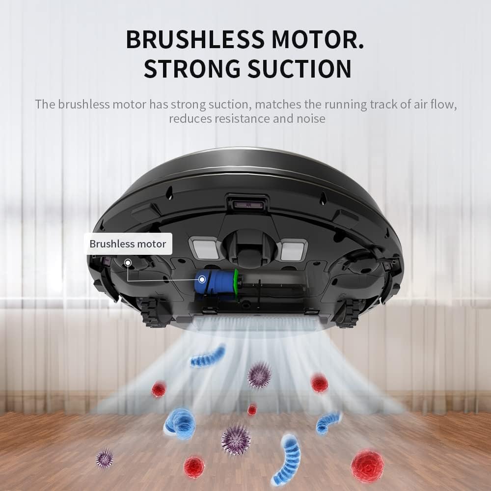 Black Robotic Vacuum Cleaner with Remote N719