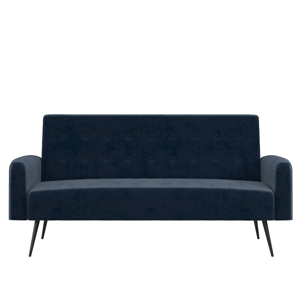 Ivory Velvet Convertible Sofa Bed Futon O5166