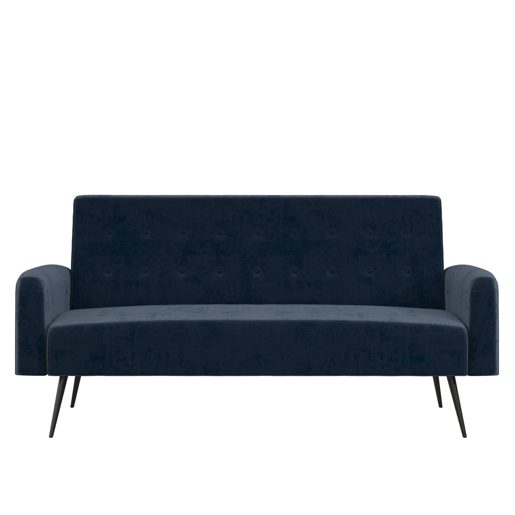 Ivory Velvet Convertible Sofa Bed Futon O5166
