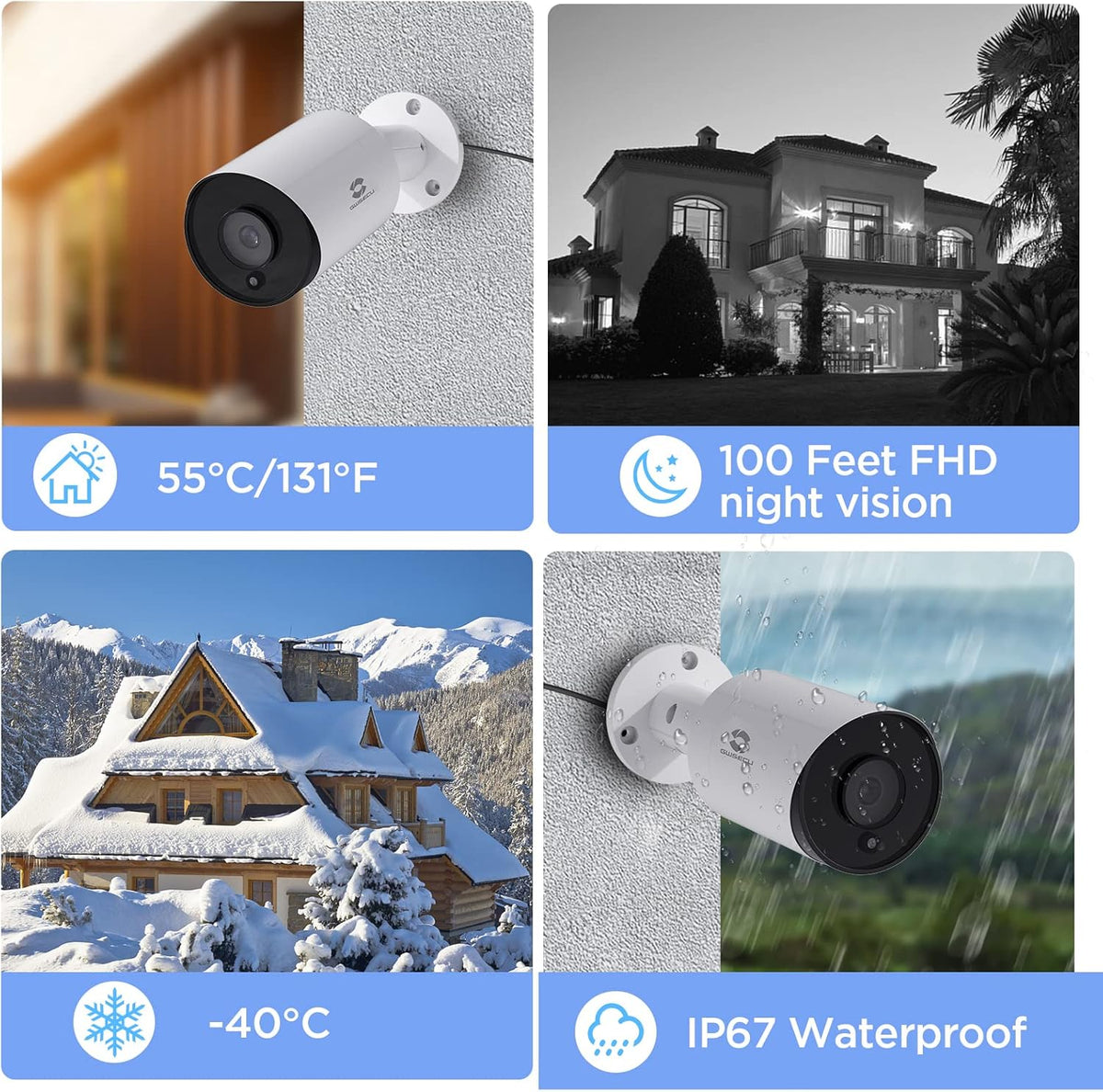 5MP PoE IP Camera with Mic, 2.8mm HD Video Surveillance Cam, Smart Human Detection, 100ft Night Vision I266