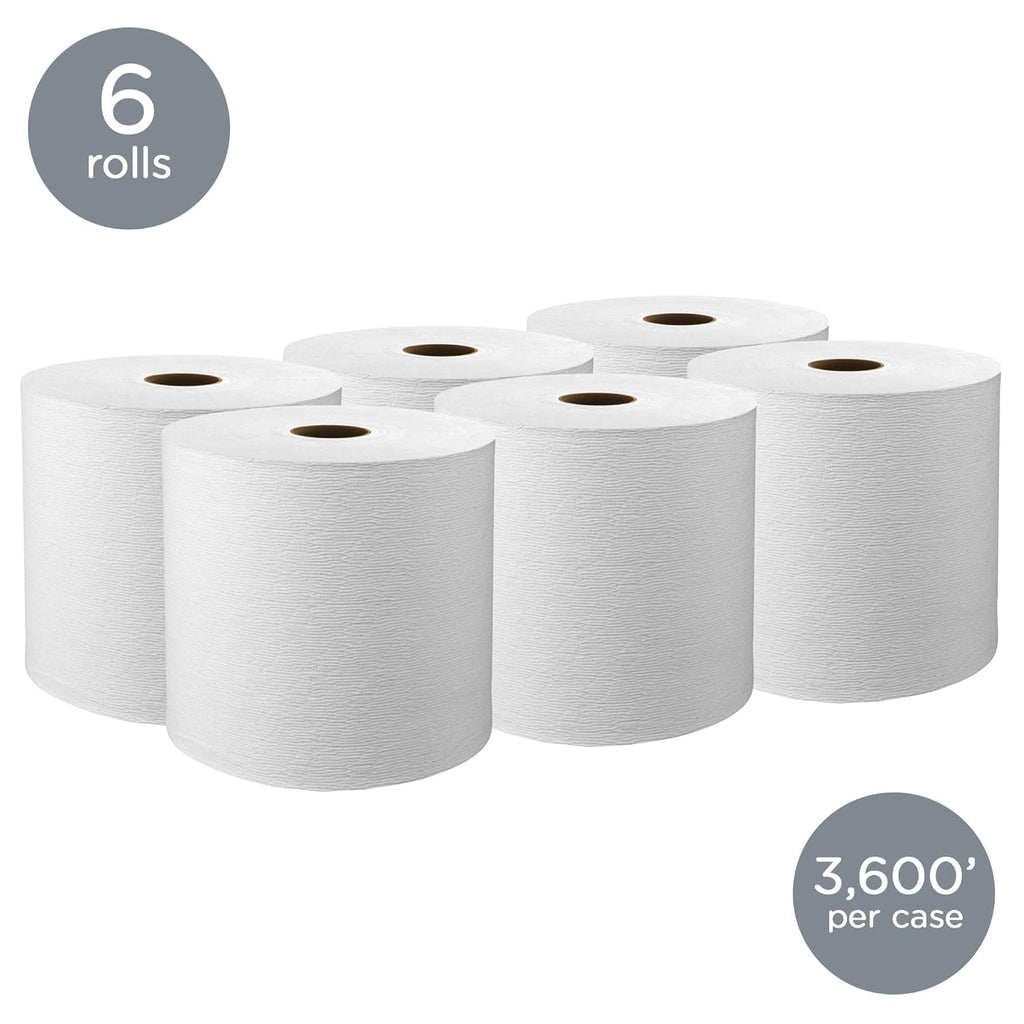 Hard Roll Paper Towels, White, 6 Rolls/Case, Pack of 2 K332