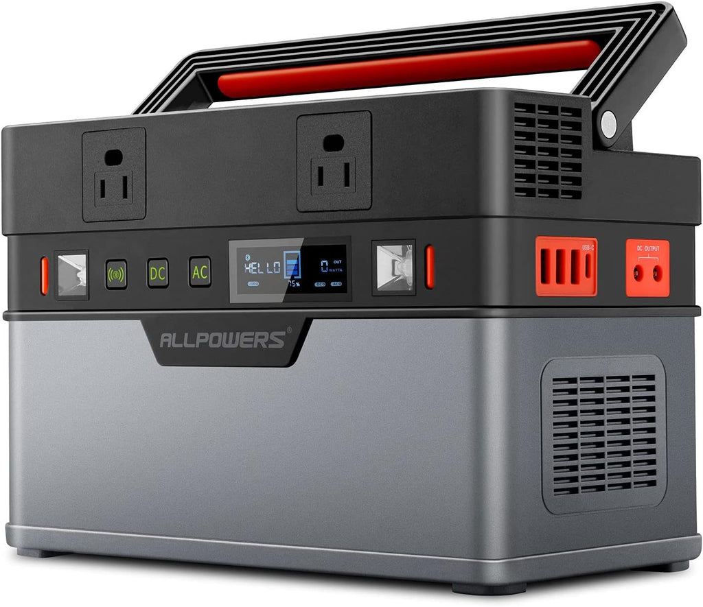 500W 606Wh 110V 164000mAh Portable Power Station with 100W Foldable Solar Panel X44176