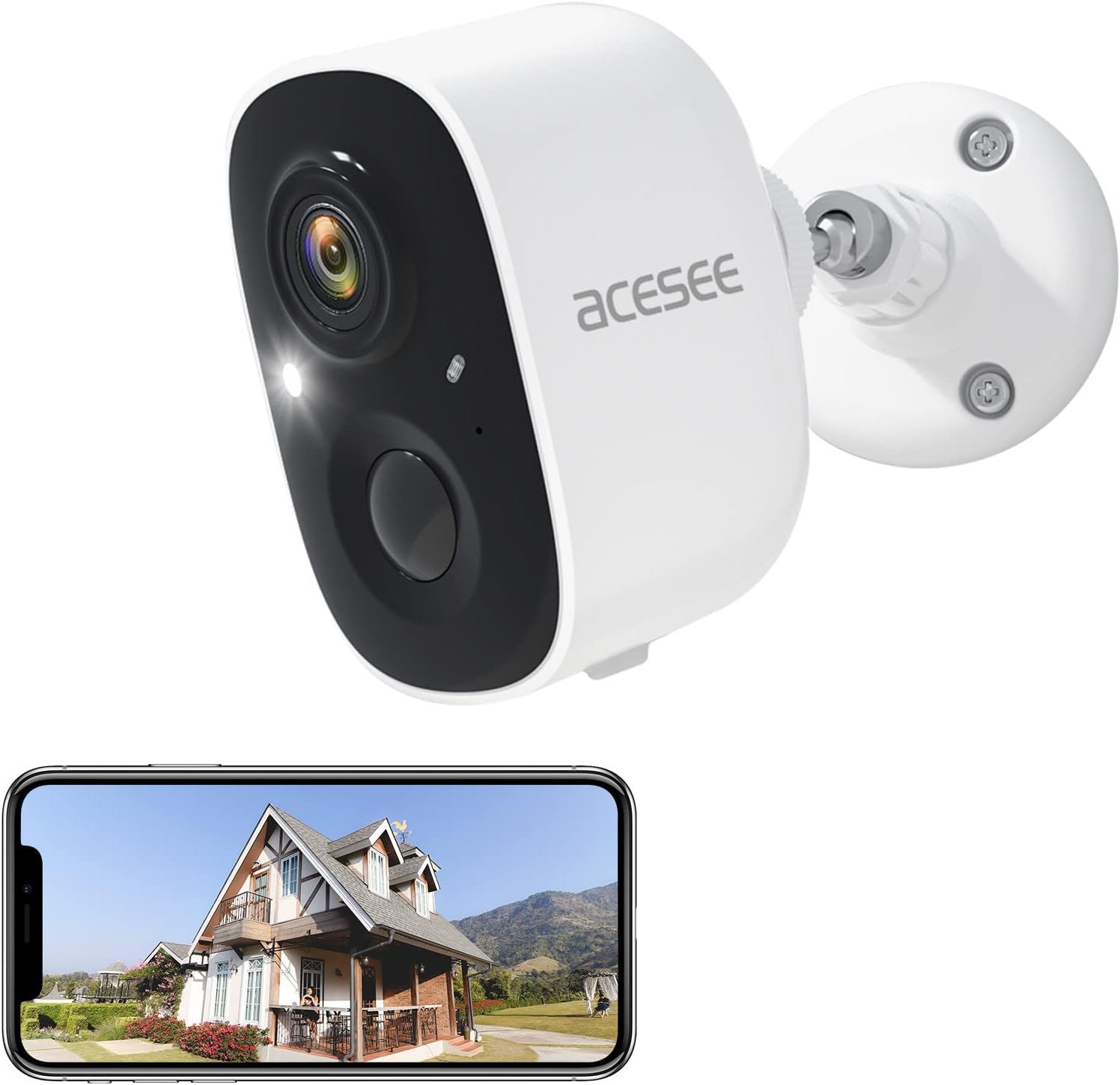 Wireless Outdoor Security Camera, Battery Powered WiFi, Color Night Vision, Motion Detection, 2-Way Talk M153